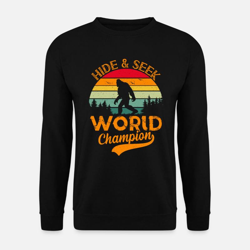 Hide and Seek Naturburschen Wanderer lustig - Unisex Pullover - Schwarz