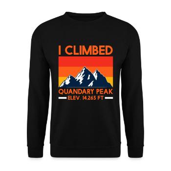 Bergsteiger Longs Peak Berge Wanderer - Unisex Pullover - Schwarz - Vorne - Alina (178cm) & Michal (187cm)
