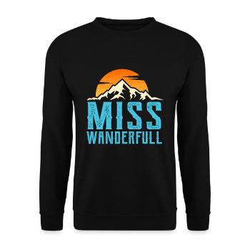 Wanderfull Hikers Summit Sports Mountaineers - Unisex Sweatshirt - black - Front - Alina (178cm) & Michal (187cm)