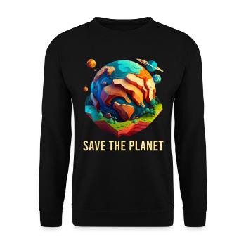 Sauvons notre planète Écologistes Protection du climat - Sweat-shirt Unisexe - noir - Devant - Alina (178cm) & Michal (187cm)