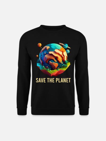 Rette unseren Planeten Umweltschützer Klimaschutz - Unisex Pullover - Schwarz