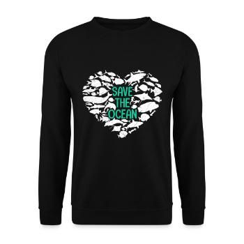 Save The Ocean Ocean Protection Environment - Unisex Sweatshirt - black - Front - Alina (178cm) & Michal (187cm)