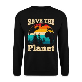 Save Our Planet Design Environmentalists - Unisex Sweatshirt - black - Front - Alina (178cm) & Michal (187cm)