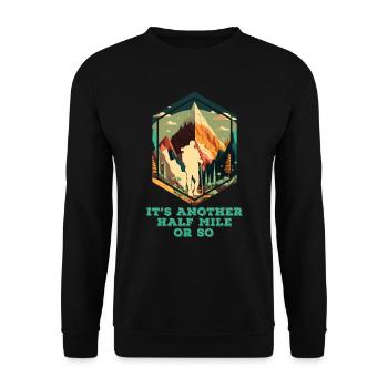 Wanderer lustig Bergsteiger Berge - Unisex Pullover - Schwarz - Vorne - Alina (178cm) & Michal (187cm)