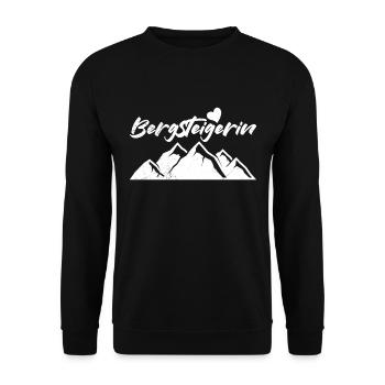 Bergsteiger Berge klettern Wandern - Unisex Pullover - Schwarz - Vorne - Alina (178cm) & Michal (187cm)