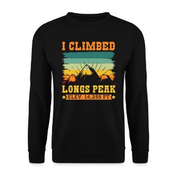 Mountain Fan Longs Peak Mountaineer Randonnée Summit - Sweat-shirt Unisexe - noir - Devant - Alina (178cm) & Michal (187cm)