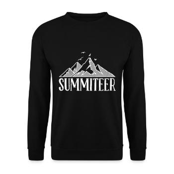 Bergsteiger Summiteer klettern Bergfan wandern - Unisex Pullover - Schwarz - Vorne - Alina (178cm) & Michal (187cm)