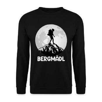 Bergfan Bergmädl Bergsteiger Wanderer klettern - Unisex Pullover - Schwarz - Vorne - Alina (178cm) & Michal (187cm)