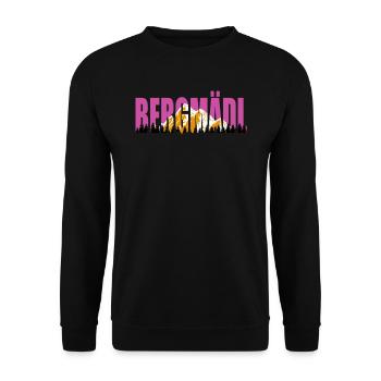Bergfan Bergmädl Bergsteiger Wanderer klettern - Unisex Pullover - Schwarz - Vorne - Alina (178cm) & Michal (187cm)