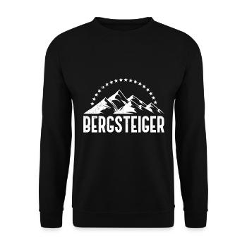 Bergsteiger Berge klettern Wandern - Unisex Pullover - Schwarz - Vorne - Alina (178cm) & Michal (187cm)