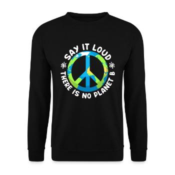 There is no Planet B Environmental Protection Save the Earth - Unisex Sweatshirt - black - Front - Alina (178cm) & Michal (187cm)