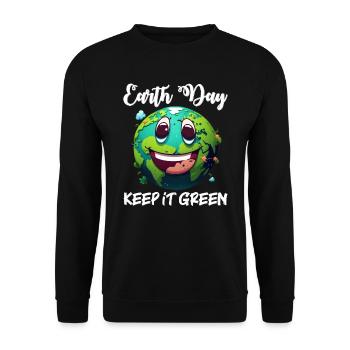 Keep it Green Save the Earth Environmental Love - Unisex Sweatshirt - black - Front - Alina (178cm) & Michal (187cm)