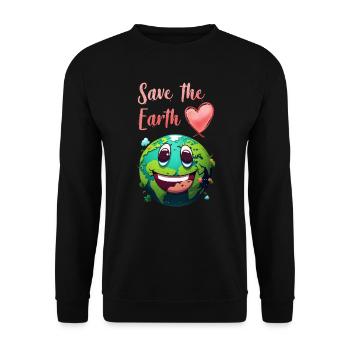 Save the Earth Environmental Protection and Species Conservation - Unisex Sweatshirt - black - Front - Alina (178cm) & Michal (187cm)