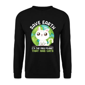 Save Earth Cat Lovers Conservation des espèces Environnement - Sweat-shirt Unisexe - noir - Devant - Alina (178cm) & Michal (187cm)