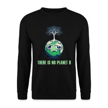 There is no Planet B Earth Day Mission Erde - Unisex Sweatshirt - black - Front - Alina (178cm) & Michal (187cm)