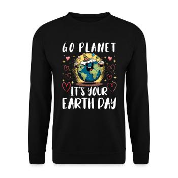 Mission Terre Conservation Nature Jour de la Terre Environnement - Sweat-shirt Unisexe - noir - Devant - Alina (178cm) & Michal (187cm)