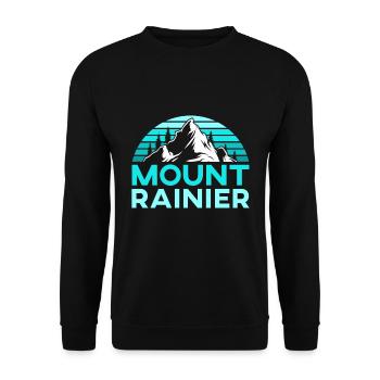 Mount Rainier Mountaineering Summit Sports Hiking - Unisex Sweatshirt - black - Front - Alina (178cm) & Michal (187cm)
