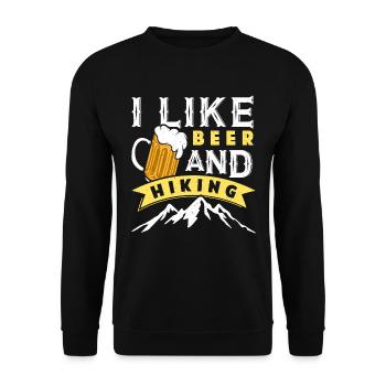 Hiking Beer Fan I like Beer and Hiking Funny - Unisex Sweatshirt - black - Front - Alina (178cm) & Michal (187cm)
