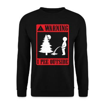 I love peeing outside hikers funny mountains - Unisex Sweatshirt - black - Front - Alina (178cm) & Michal (187cm)