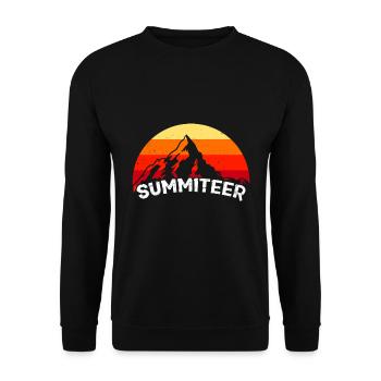 Bergsteiger Bergfan Climbing Summit klettern - Unisex Pullover - Schwarz - Vorne - Alina (178cm) & Michal (187cm)