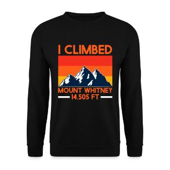 Bergsteiger Longs Peak Berge Wanderer - Unisex Pullover - Schwarz - Vorne - Alina (178cm) & Michal (187cm)