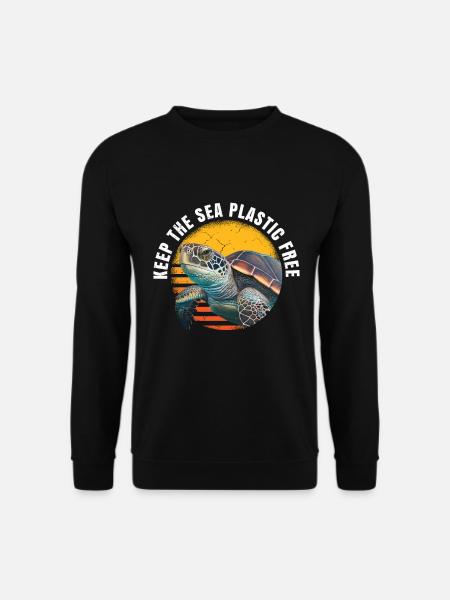 Keep The Sea Plastic Free Umweltschutz - Unisex Pullover - Schwarz