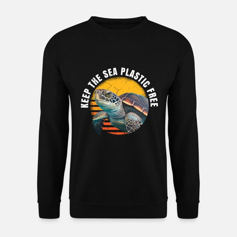Keep The Sea Plastic Free Umweltschutz - Unisex Pullover - Schwarz