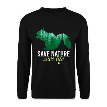 Sauver la nature Sauver la vie Conception Conservationnistes Environnement - Sweat-shirt Unisexe - noir - Devant - Alina (178cm) & Michal (187cm)