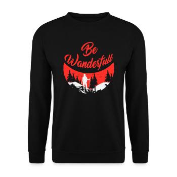 Be Wanderfull Bergfan Wandern Randonnée - Sweat-shirt Unisexe - noir - Devant - Alina (178cm) & Michal (187cm)