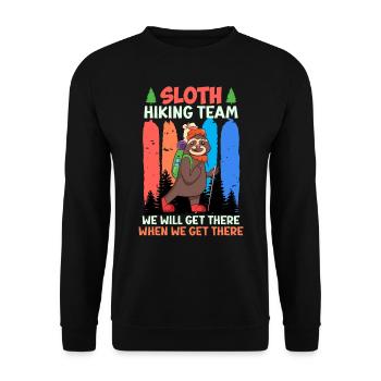 Équipe de randonnée, alpiniste, randonneur, drôle, fan de montagne - Sweat-shirt Unisexe - noir - Devant - Alina (178cm) & Michal (187cm)