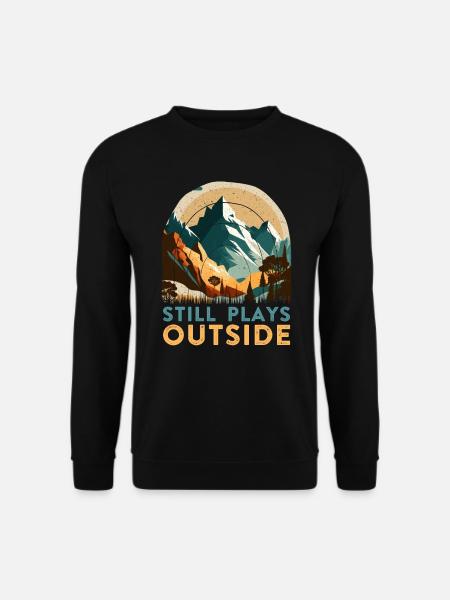 Naturburschen Still plays outside Bergsteiger - Unisex Pullover - Schwarz