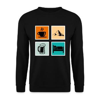 Bergfan Kaffeelover Bierfan Summit Wanderer - Sweat-shirt Unisexe - noir - Devant - Alina (178cm) & Michal (187cm)