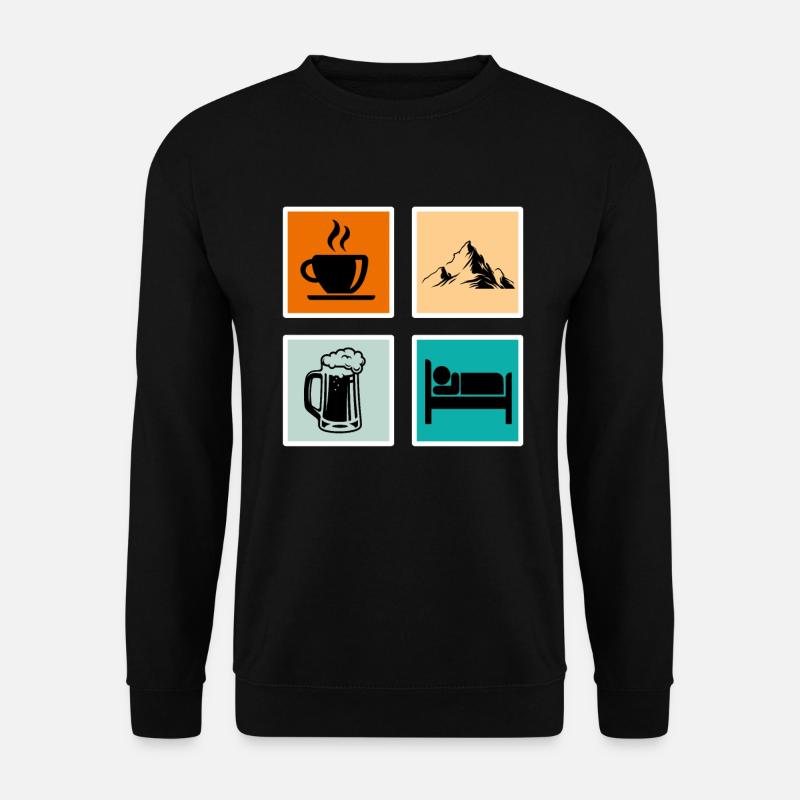 Bergfan Kaffeelover Bierfan Summit Wanderer - Unisex Pullover - Schwarz
