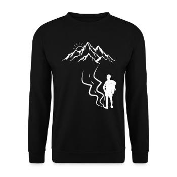 klettern Bergsteiger Wanderer Summit - Unisex Pullover - Schwarz - Vorne - Alina (178cm) & Michal (187cm)