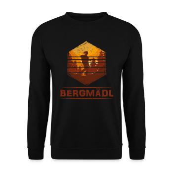 Bergfan Bergmädel Wanderer und Bergsteiger Wandern - Unisex Pullover - Schwarz - Vorne - Alina (178cm) & Michal (187cm)