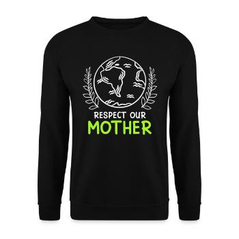 Rettet die Erde Umweltschützer Mutter Erde - Unisex Pullover - Schwarz - Vorne - Alina (178cm) & Michal (187cm)