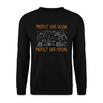 Environmental protection Protect the oceans Species protection - Unisex Sweatshirt - black - Front - Alina (178cm) & Michal (187cm)