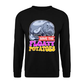 Artenschutz Walross Save the Ocean Umweltliebe - Unisex Pullover - Schwarz - Vorne - Alina (178cm) & Michal (187cm)