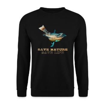 Save the Nature Environmental Protection Save the Earth - Unisex Sweatshirt - black - Front - Alina (178cm) & Michal (187cm)