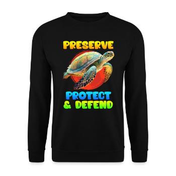 Save Nature Schildkröten Artenschutz Umwelt - Unisex Pullover - Schwarz - Vorne - Alina (178cm) & Michal (187cm)