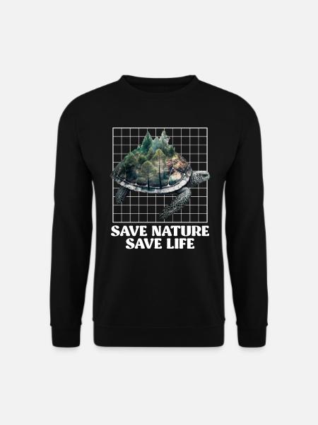 Save Nature Schildkröten Artenschutz Umwelt - Unisex Pullover - Schwarz
