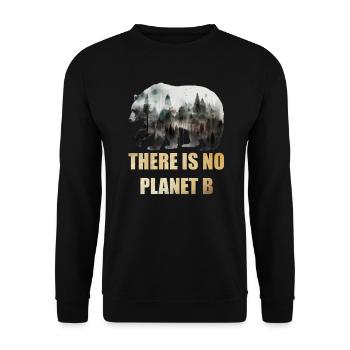 There is no Planet B Earth Day Mission Erde - Unisex Sweatshirt - black - Front - Alina (178cm) & Michal (187cm)