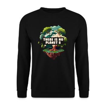 There is no Planet B Earth Day Mission Erde - Unisex Sweatshirt - black - Front - Alina (178cm) & Michal (187cm)