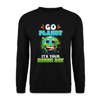 Earth Day Mission Erde & Klimaschutz Umwelt - Unisex Pullover - Schwarz - Vorne - Alina (178cm) & Michal (187cm)