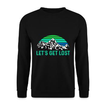 Lets be lost funny Hiking Hiking - Unisex Sweatshirt - black - Front - Alina (178cm) & Michal (187cm)