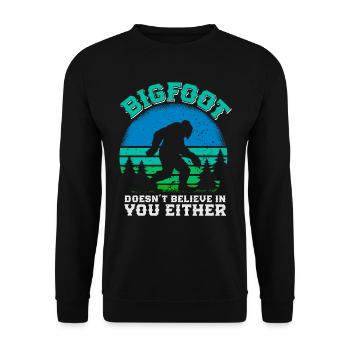 Bigfoot fan de montagne randonneur drôle de garçon de la nature - Sweat-shirt Unisexe - noir - Devant - Alina (178cm) & Michal (187cm)