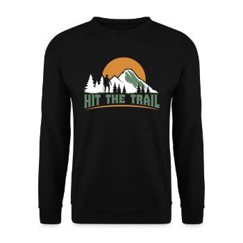 Mountaineers Hit the Trail Mountains Hiking - Unisex Sweatshirt - black - Front - Alina (178cm) & Michal (187cm)