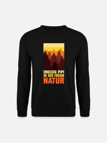 Bergsteiger lustig Peeing outside Naturburschen - Unisex Pullover - Schwarz