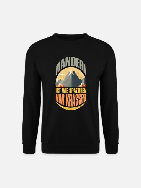 Wanderer Naturburschen Wandern lustig Bergsteiger - Unisex Pullover - Schwarz