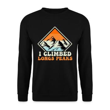 Longs Peak Climbers Escalade Sommet Randonnée - Sweat-shirt Unisexe - noir - Devant - Alina (178cm) & Michal (187cm)
